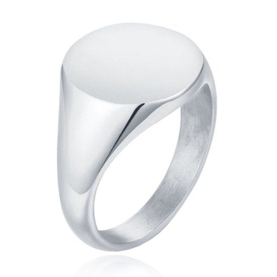 Cilla Jewels Lookinggoodtoday Zilverkleurige Dames Zegelring van Edelstaal-16mm