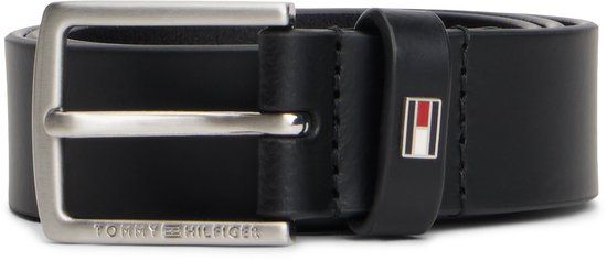 Tommy Hilfiger Kids Riem Leer Unisex Zwart