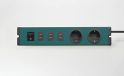 BODO Design Auminium stekkerdoos, 2-voudig + 3USB (Botanic Green)