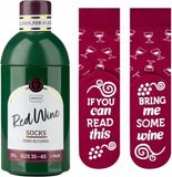 Merkloos Grappige rode wijn sokken in bijpassende geschenkfles - Maat one size (35-40)