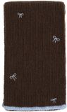 WE Fashion Meisjes Colsjaal met embroideries Polyester Effen Dark brown