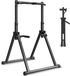 Station de traction et de dips - Appareil de musculation pliable - Capacité de charge : 150 kg - Réglable en hauteur sur 9 niveaux - Construction triangulaire stable - Tube en acier durable - Convient à l'entraînement des bras et du dos - Noir