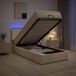Maison Exclusive Lit Ottoman avec matelas et éclairage LED, couleur crème, 90 x 200 cm, revêtement en tissu