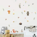 Muursticker Kinderdecoratie Babykamer Muurtattoo Kinderen Muurstickers Scandinavische dieren Muursticker Kinderen Muursticker Kinderen Muursticker H60 x B65 cm