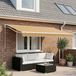Maison Exclusive - Parasol, rayé jaune et gris, 450 cm