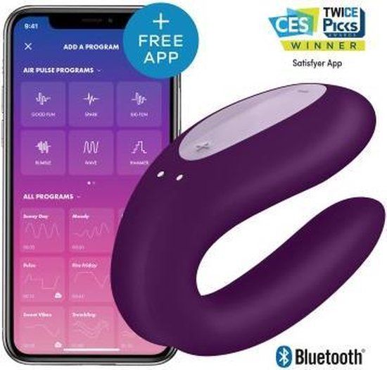 Satisfyer Double Joy - Violet - Partner Vibrator - USB Rechargeable