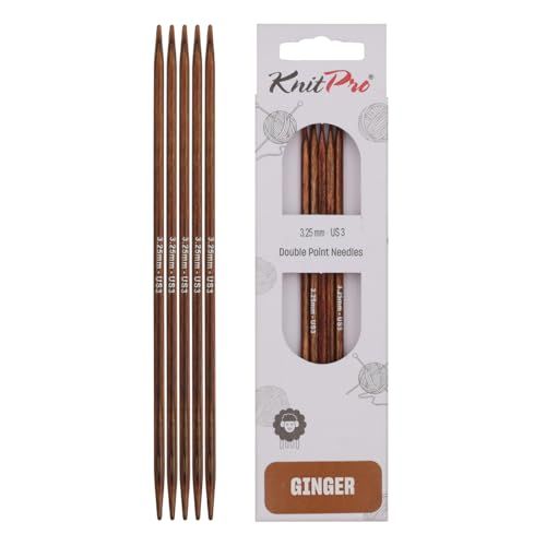 KnitPro Gember breinaalden met dubbele punt – 12,5 cm x 3,25 mm, verpakking van 5