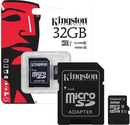 Kingston 32GB Micro SDHC Het Origineel Class 10 UHS-I 45R FlashCard Single Pack w/o Adapter