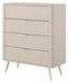 3xE living Commode 4 tiroirs, 88,2 cm, beige, façade cannelée | L 88,2 x P 38 x H 101,2 cm, 4 tiroirs, façade MDF 18 mm, corps panneau stratifié 16 mm, pieds acier