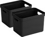 Sunware Opbergbox Sigma - 2x - kunststof - zwart - 18 liter