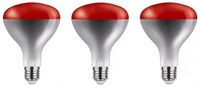 Asalite Infrarood Warmtelamp R125 E27 - 150W - 125mm - Rood Glas - 3 stuks