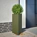 Maison Exclusive - Lot de 2 bacs à plantes vert olive, forme triangulaire, 40 x 34,5 x 75 cm, acier