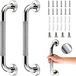 REWYTAZ Grijpstangen voor douche, 2 stuks 40 cm antislip douchehandgrepen voor ouderen, veiligheidsdouchegreep, roestvrijstalen handicapgrijpers voor badkamer (gepolijst nikkel 2,5 cm diameter)
