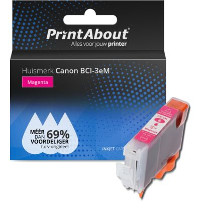 PrintAbout Huismerk Canon BCI-3eM Inktcartridge Magenta