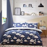 Peter Rabbit™ Sleepy Head eenpersoons dekbedovertrekset, polyester, katoen, blauw