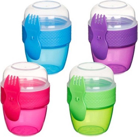 Sistema To Go Snack Capsule + Vork-Lepel - Blauw