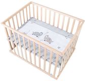 Roba Babybox op wielen - Jumbotwins - In hoogte verstelbaar - Natuurlijk massief hout