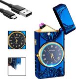 Merkloos / Sans marque Adelaars Elektrische Aansteker USB Oplaadbaar Plasma Dubbele Boog Geschenkverpakking Blauw