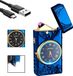 Merkloos / Sans marque Adelaars Elektrische Aansteker USB Oplaadbaar Plasma Dubbele Boog Geschenkverpakking Blauw