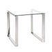 HAKU Roestvrij staal-bijzettafel glasplaat transparant onderstel zilverkleurig glanzend veiligheidsglas 8 mm sofatafel transparant glas - Maat: B 55 cm x H 55 cm x D 55 cm, Stijl: Modern