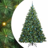 vidaXL Sapin de Noël artificiel avec 300 LED, avec support, Vert, 210 cm, PE et PVC