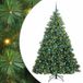 vidaXL Sapin de Noël artificiel avec 300 LED, avec support, Vert, 210 cm, PE et PVC