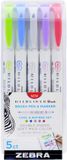 Zebra Mildliner Cool & Refined Brush Pens - 5 Stuks