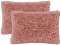 vidaXL Kussensloop 2 pcs HEERLEN Roze 40 x 60 cm PV Fleece