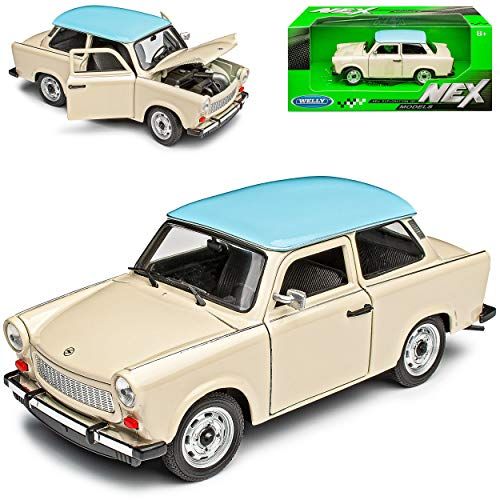 Welly Trabant 601 limousine beige met blauw dak 1/24 model auto
