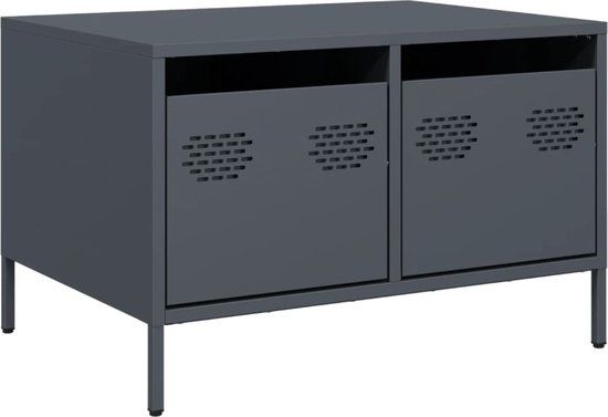 vidaXL Tv-meubel 68x50x43,5 cm koudgewalst staal antracietkleurig