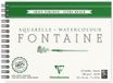 Clairefontaine 96320C Spiraalalbum Fontaine - 12 Vellen Wit Aquarelpapier 100% Katoen Grove Korrel Professionele Kwaliteit 18x24 cm 300g
