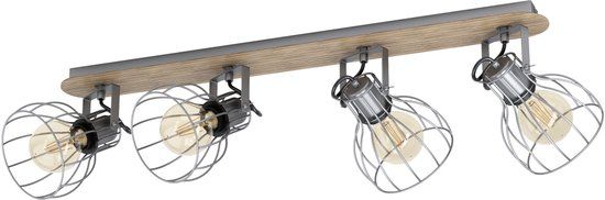 EGLO Sambatello - Spot - Bruin - E27 - Hout - 9 cm