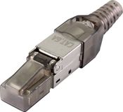 Renkforce CAT6A veldmontagestekker RF-4538312 Stekker, recht 8P8C Zwart (transparant) 1 stuk(s)