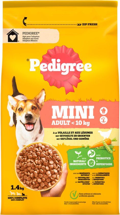 Pedigree Adult Hondenbrokken Mini Kip - 4 x 1,4 kg - Voordeelverpakking