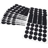 Adsamm 440 stuks viltglijders, zwart, verschillende maten, Ø 28 mm, Ø 20 mm, 25 x 25 mm, zelfklevende viltglijders, 3,5 mm dik