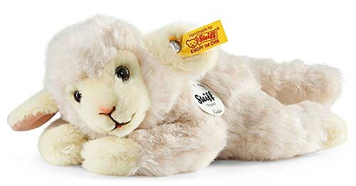 Steiff Linda Lamm - 22 cm - pluche schaap liggend - knuffeldier voor kinderen - zacht en wasbaar - wit (280030)