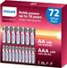 Philips Power - Piles alcalines - 72 pièces (48x AA + 24x AAA)