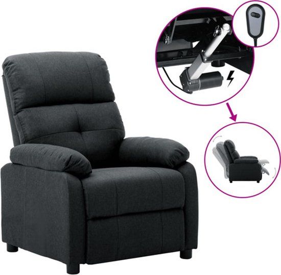 vidaXL Fauteuil elektrisch verstelbaar stof donkergrijs
