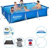 Steel Pro Bestway Zwembad Combi Deal - 7-delig - Steel Pro Rechthoekig 300x201x66 cm