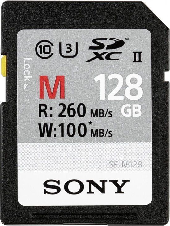 Sony 128GB SDXC UHS-II Class 10 Memory Card - 260MB/s Read, 100MB/s Write