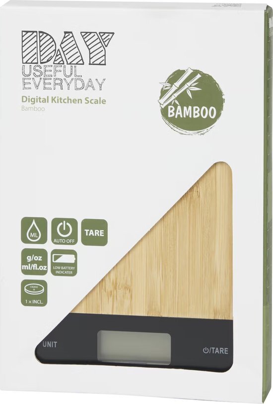 DAY-Useful-Everyday Everyday Bamboe digitale keukenweegschaal