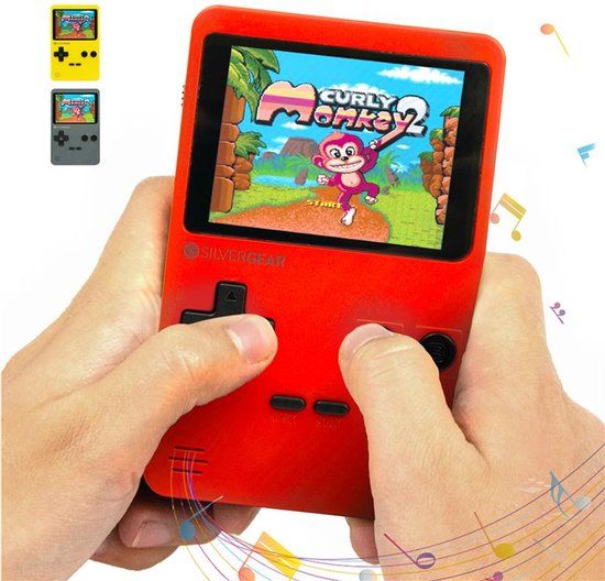 Silvergear Retro Game Console - Rood - 240 Games - Mini Arcade Spelcomputer