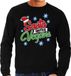 Bellatio Decorations Shoppartners Bv Foute Kersttrui / sweater - Santa hates vegans - zwart voor heren - kerstkleding / kerst outfit L