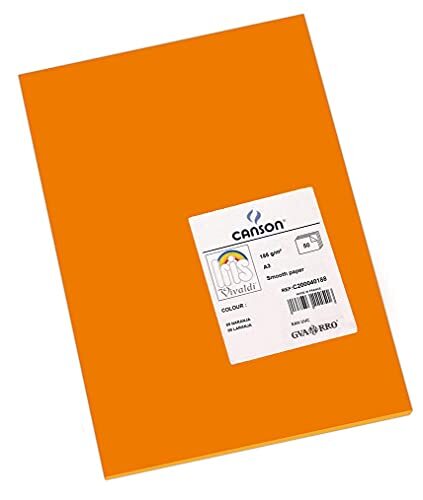 Canson Iris Vivaldi A3 185 g/m² Glad Colour Papier - Oranje (Pack van 50 Vellen)