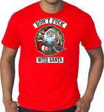 Bellatio Decorations Shoppartners Bv Grote maten foute Kersttrui t-shirt - Dont fuck with Santa - rood - voor heren - XXXL