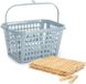 Merkloos / Sans marque Plastic Forte Wasknijpers ophangmandje met haak - ijsblauw - gevuld met 120x houten wasknijpers 7 cm - was ophangen