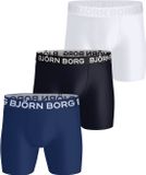 Björn Borg Sports Microfiber boxers - 3-pack - Blanc/Bleu foncé