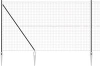 vidaXL Euro-hek - met - grondpennen - 10 - x - 1,6 - m - PVC-Coated - Staal - Grijs - Mesh