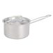 Amazon Basics Steelpan met rechte zijkant, roestvrij staal, aluminium coating en deksel, 1,9 liter, zilver
