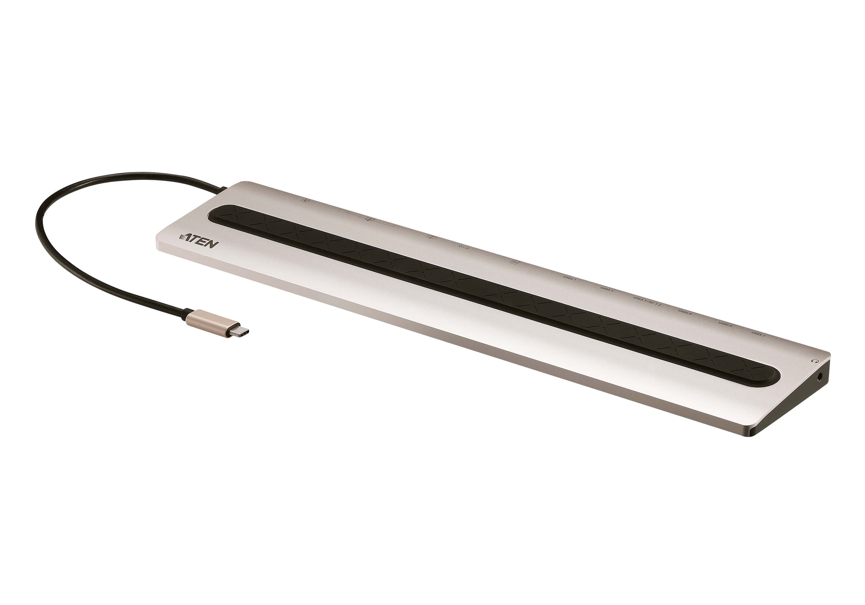 ATEN UH3237 - USB-C Docking Station - 10W - Zwart/Zilver